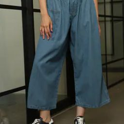 Shein Elasticated Waist High Rise Culottes Jeans-image-72