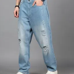 Shein Full Length Low Rise Distressed Wide Jeans-image-99