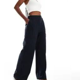 Women Striped Relaxed Fit Flat-Front Trousers-image-37