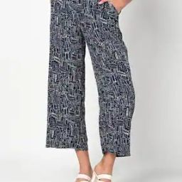 Geometric Print Palazzos with Insert Pockets-picture-2