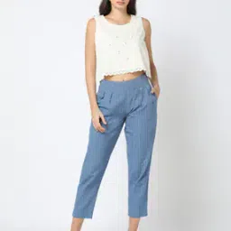 Checked Pleated Relaxed Fit Pants-image-73