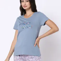 Women Typographic Print Round-Neck T-Shirt-image-6