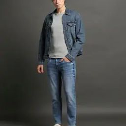 Men Acid-Wash Skinny Fit Cropped Jeans-image-52