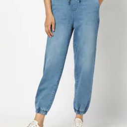 Women Mid-Wash Relaxed Fit Jogger Jeans-image-77