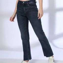Women Lightly Washed Bootcut Jeans-image-90