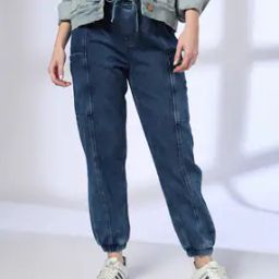 Women Lightly Washed Jogger Jeans-image-79