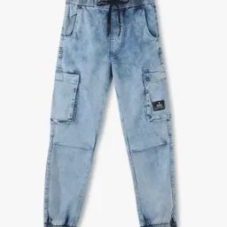 Boys Heavily Washed Cotton Jogger Jeans-image-80