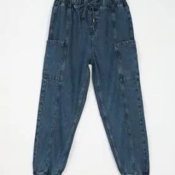 Women Light-Wash Relaxed Fit Jogger Jeans-image-115