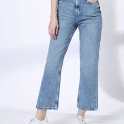 Women Heavily Washed High-Rise Straight Jeans-image-35
