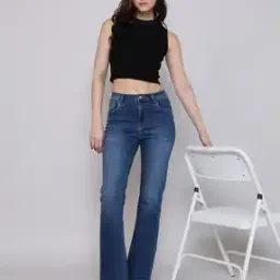 Women Lightly Washed Bootcut Jeans-image-15