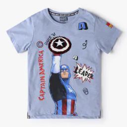 Boys Captain America Print Relaxed Fit T-Shirt-image-86