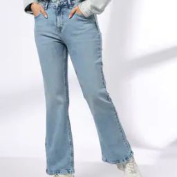Women Mid-Rise Wide-Leg Jeans-image-16