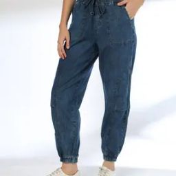 Women Lightly Washed Jogger Jeans-image-75