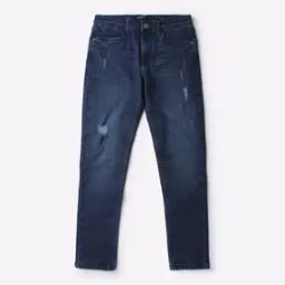 Boys Lightly Washed Slim Fit Distressed Jeans-image-9