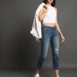 Women Mid-Wash Slim Fit Jeans-image-98