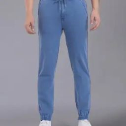 Men Lightly Washed Slim Fit Jogger Jeans-image-74