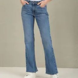 Stone Washed Bootcut Jeans-image-87