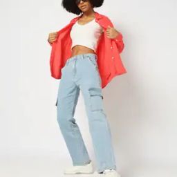 Women Mid-Wash High-Rise Straight Fit Jeans-image-81
