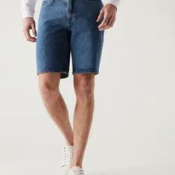 Recycled Rigid Denim Shorts-picture-15