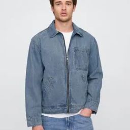 Men Denim Regular Fit Jacket with Patch Pocket-picture-19