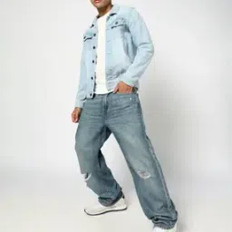 Straight Fit Mid-Rise Medium-Wash Stretchable Jeans-image-73