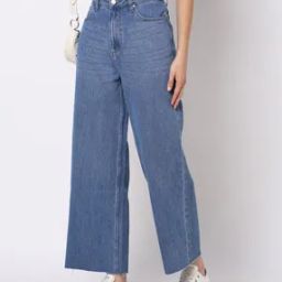 Women Mid-Wash Wide-Leg Jeans-image-79