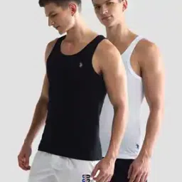 Men Pack of 2 Scoop-Neck Cotton Vests-image-38