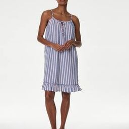 marks & spencer Pure Cotton Waffle Striped Chemise-picture-12