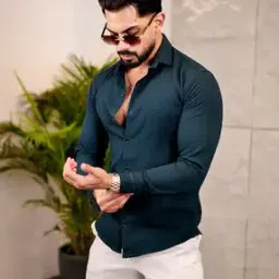 Men Regular Fit Shirt with Spread Collar-image-14