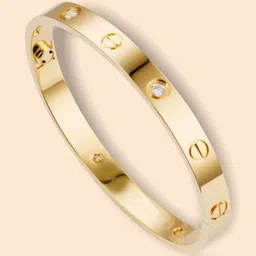 MYKI Women Gold-Toned Plated Cubic Zirconia Bangle-Style Bracelet-12
