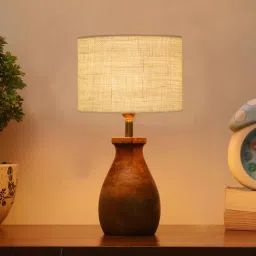 new era White Jute Table Lamp With Wood Base-picture-38