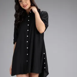Women Regular Fit Solid Button Down Collar Party Shirt-image-55