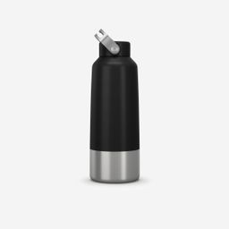 Stainless Steel Water Bottle with Wide Carry Handle Cap - 1 Litre Black-image-9