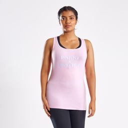 Women's Slim-Fit Racer Cotton Fitness Tank Top 500 - Rose clair-image-25