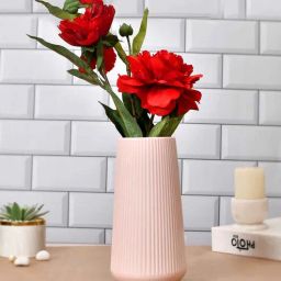 tayhaa Ribbed Pink Ceramic Vase-picture-38
