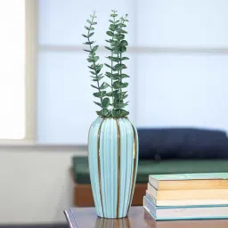 market 99 Emrald Ribbed Design Emrald Ceramic Vase-picture-35