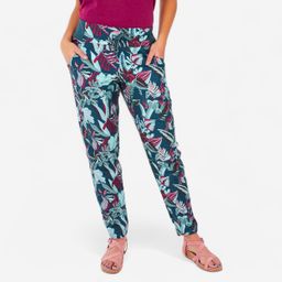 Women Comfort Fit Pant with Wide Waistband Printed Blue - NH100-image-90