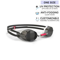Swimming Goggles Universal Size Mirror Lenses Swedish 900 White Red-image-61