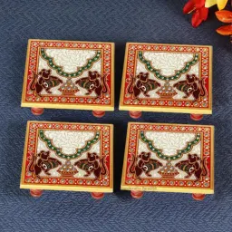 Multicolor Marble Chowki by Handicrafts Paradise-picture-35