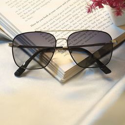 MARC LOUIS Unisex Square Sunglasses with Polarised and UV Protected Lens MARC LOUIS 9301 SILVER BLACK SG-69