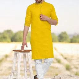 ANUJ FASHION Men Blended Straight Kurtas-picture-6