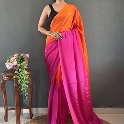 DIVASTRI Ombre Pure Georgette Ready to Wear Saree-image-73