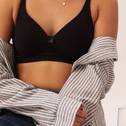 FiveFlag Black Non-Wired Heavily Padded Seamless Everyday Bra-image-61