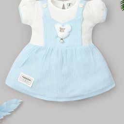 Hijo Kids Wear Striped Round Neck Pinafore Dress-image-73
