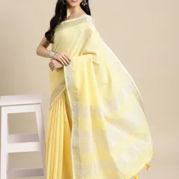 all about you Zari Linen Blend Saree-image-22