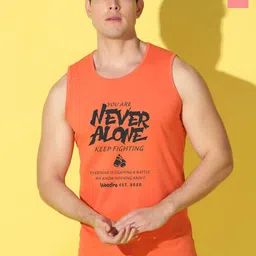 WOOSTRO Pack Of 2 Printed Combed Cotton Gym Vests -VWS26(ALONE ORANGE)(ALONE PEACH)-image-46
