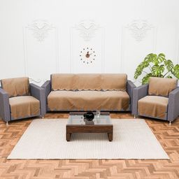 Kuber Industries Gold-Toned Set of 10 Cotton Sofa Covers-20
