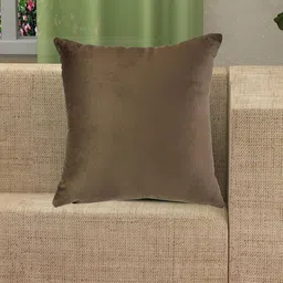 Shadowkart Brown Velvet Square Cushion Cover-image-45