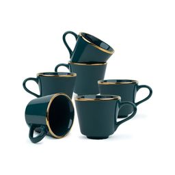 SHAY Teal Solid Ceramic Glossy Mugs Set of Cups and Mugs-3