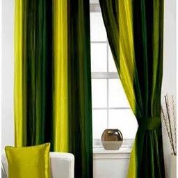 BELLA TRUE Green 2 Pieces Long Door Curtains-picture-3